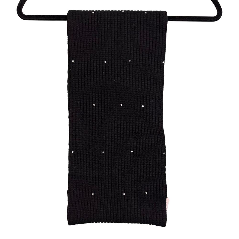 UGG Australia Elara Neck Scarf 8X78" Black Knit Bling Embellished Cashmere Gift